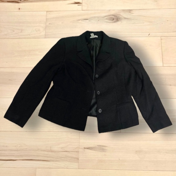 Kate Hill Virgin Wool Blend Black Blazer Jacket Size 14 - Picture 9 of 12